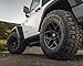 RockTrix RT105 17 inch Wheels Compatible with Jeep Wrangler JK JL 17x9 5x5 (-12mm Offset) 4.5in Backspace, 5x5 PCD, 71.5mm Bore, Black Wheels, Also fits Gladiator JT Rims (Set of 4)
