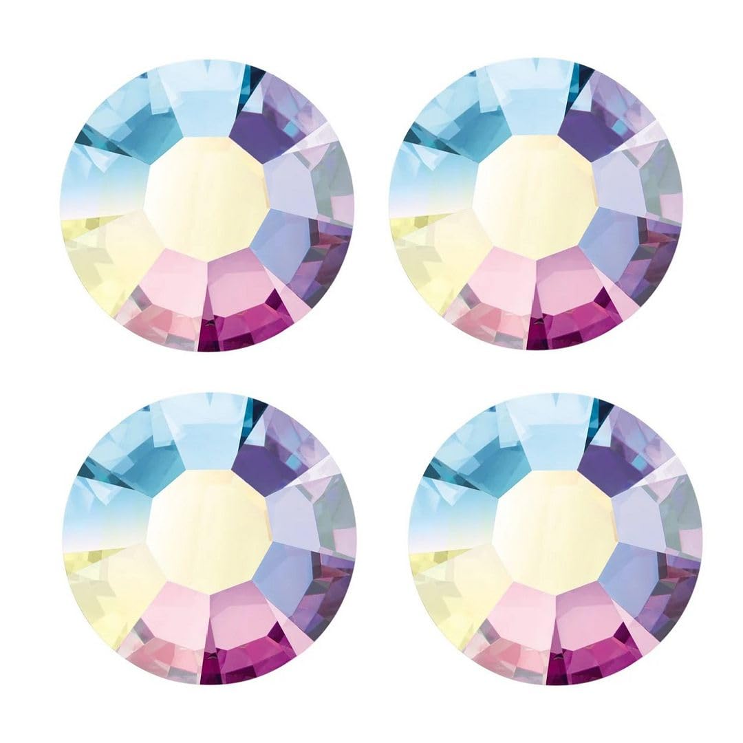 10pcs Genuine Preciosa Maxima Chaton Rose Round Flat Back Crystal Rhinestone Foil Back Crystal AB (SS40, 8.14-8.67mm) for Nail Art Craft Jewelry