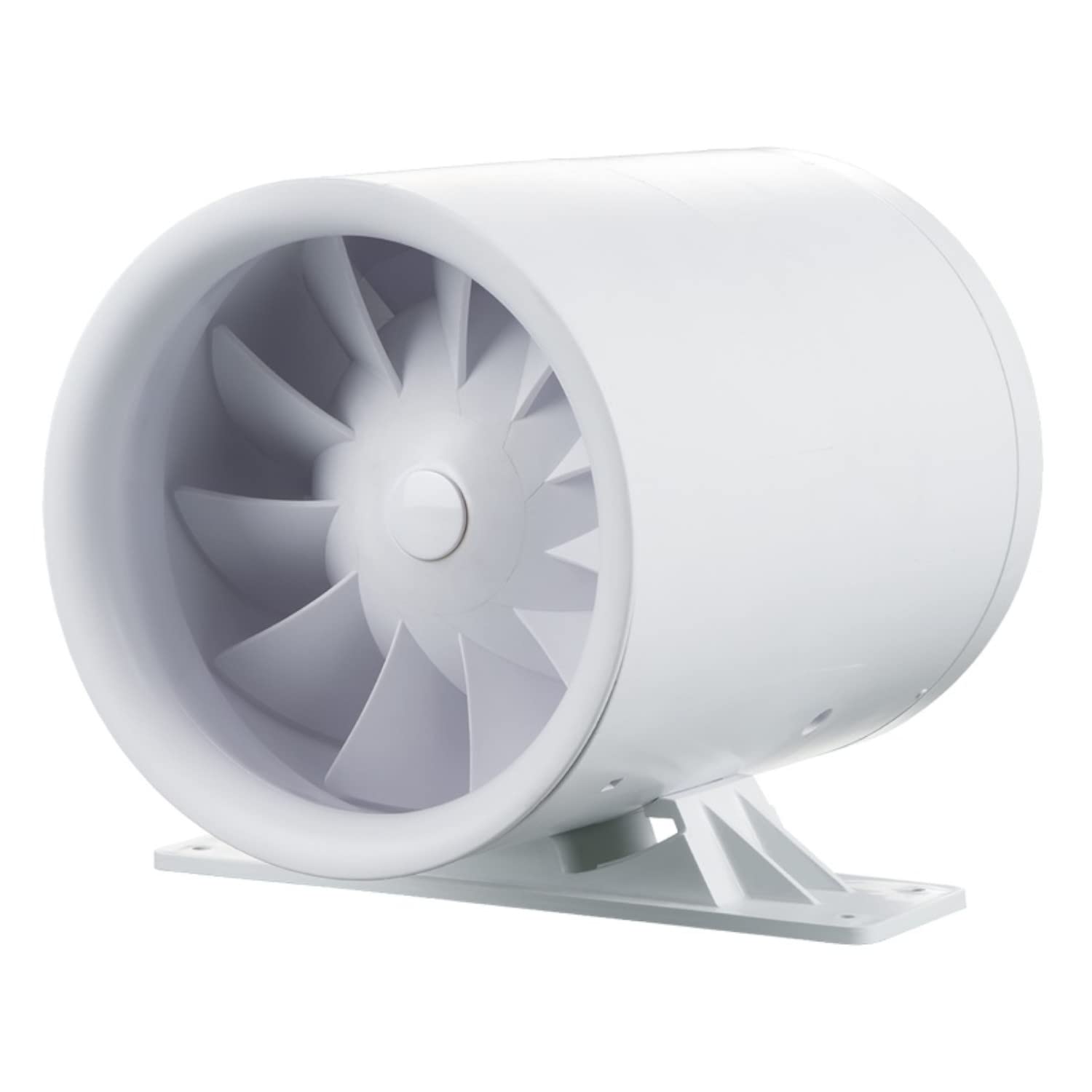 Allcata/QuietLine-k/Rohreinbau Beluftung Ventilator inkl Montagewinkel/Entlüftung/Axiale Rohrventilator/Zwischenlüfter/Kanalventilator Lüfter/geräuscharm und stark/Zuluft/Abluft (Ø150)