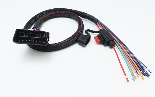 HLND Conector macho OBD2 OBDII al cable de coleta de extremo abierto con el fusible 10A disponible en Yaxa Venezuela