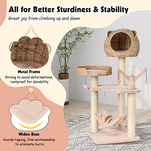 PETSITE Torre para Gatos con Hamaca y Rascadores Naturales miniatura 5