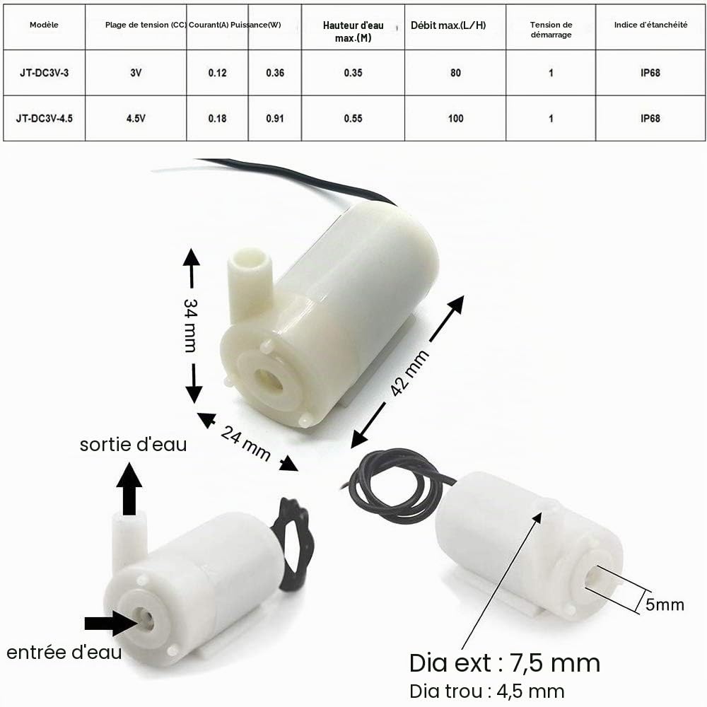 RUNCCI-YUN Kit d'arrosage Automatique pour Arduino DIY, Sol Détection D'Humidité + 5V 1 Canal Relais Module + Mini Micro Pompes à Eau Submersibles + 1M Tuyau Transparent pour Jardin Plante Fleur