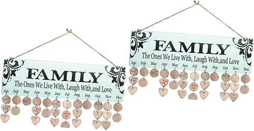 Miniatura 1 de NUOBESTY 2pcs Birthday Reminder Plaque Calendar Plaque Board Memorial Plaque Family Birthday Plaque Calendarios De Adviento Birthday Calendar