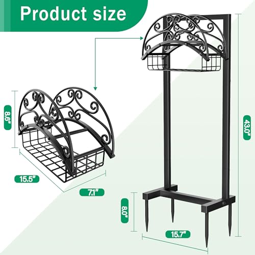 14% Off Heavy Duty Garden Hose Holder with Storage Basket - Image 7