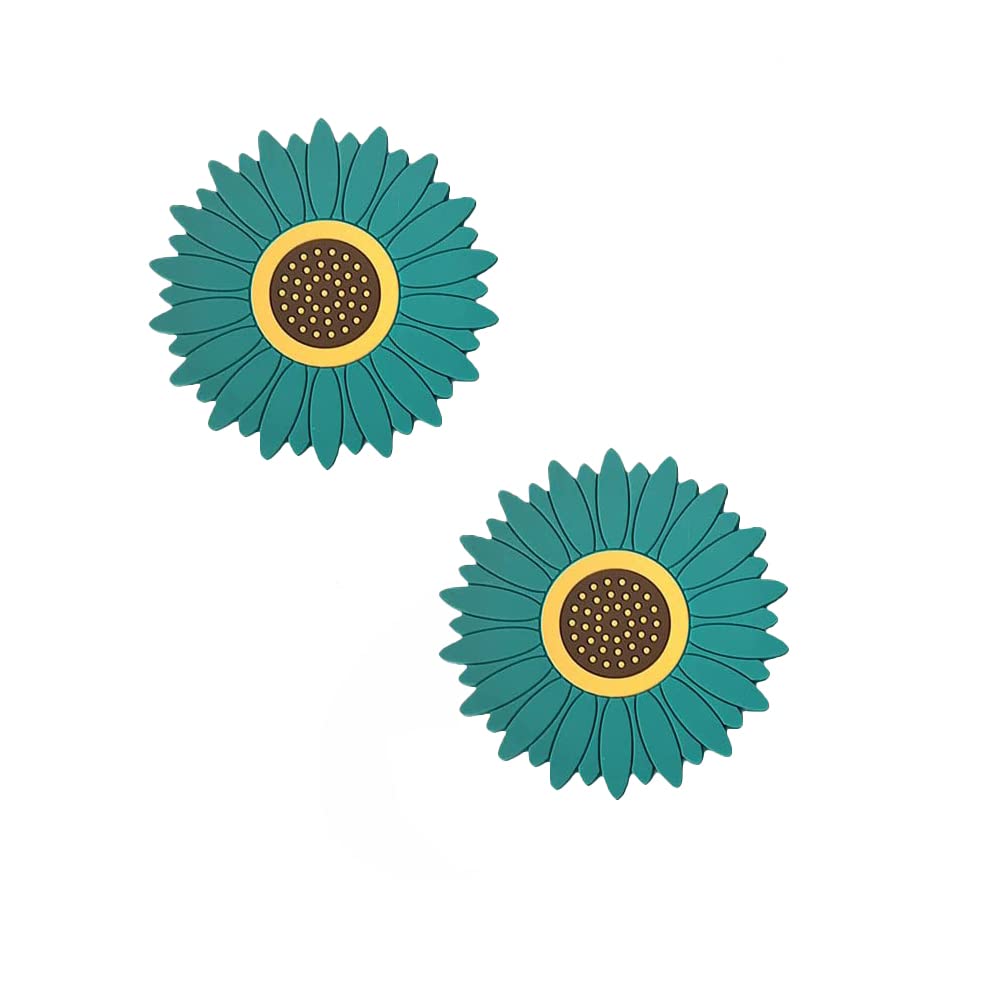 Besillia Silicone Coaster mat - Small (10 cm) Cute Sunflower Design - Greaseproof Coaster for hot and Cold Cup, Glass, Small Bowl (Small, Green, Pack of 2) (B0BTYMNNMS) Amazon Price History, Amazon Price Tracker