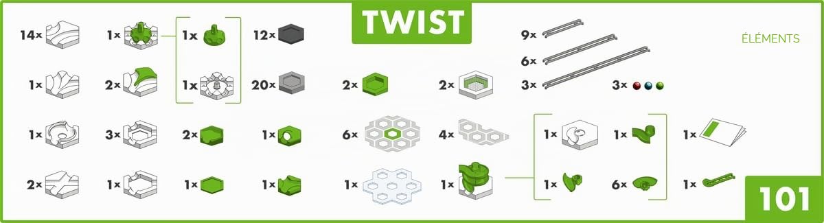 Ravensburger GraviTrax Starter Set – Circuit de Billes 101 Pièces avec Trampoline et Spirale – Jeu de Construction STEM – Piste à Billes Créative et Évolutive – Dès 8 Ans – Version Française
