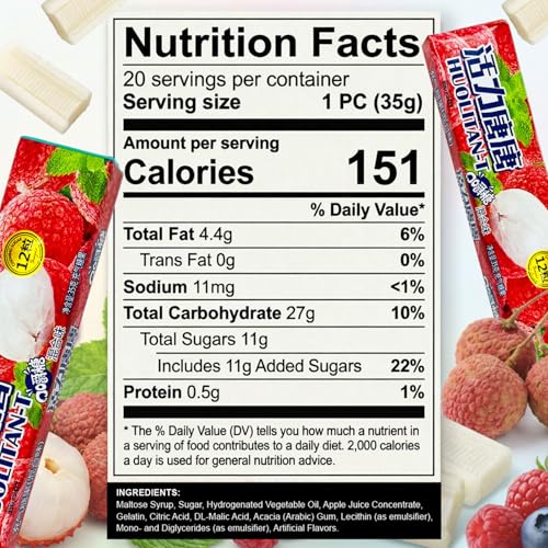 Dulces masticables sabor lychee y menta, pack 20 miniatura 2