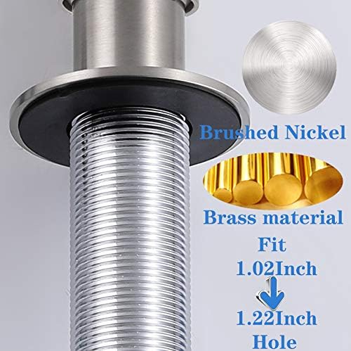Gagal G013BN Brass Soap Dispenser for Kitchen Sink(Brushed Nickel) and Extension Tube Kit , Brass Head Body with 40" Silicone Tube Connect to The Bottle Directly, Say Goodbye to Frequent Refills