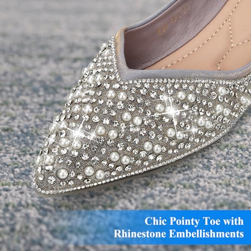 Dressy Flats Shoes for Women Comfortable Wedding Flats Rhinestone Fancy Ballet Flats Pointy Toe Flats2