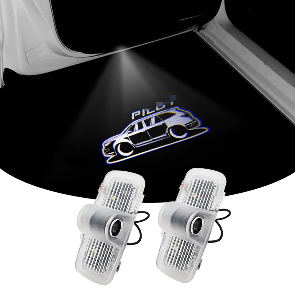 2 Pcs Car LED Projector Door Shadow Light Welcome Light Laser Emblem Logo Lamps Kit Puddle Lights LED Courtesy Step Lights Ground Lamp HD Kit Replacement for (Pilot-car, Pilot 2009-2021)