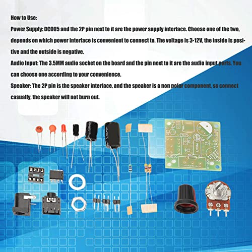 Kit Amplificatore Audio Fai da Te Mini Elettronico 3 12V DC per Progetti DIY Sistemi Audio Compact con Modulo per Home Studio e HiFi