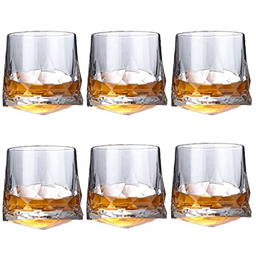 Set de 6 vasos de vidrio 9 oz para whisky y vino