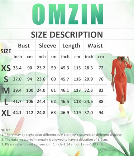 OMZIN Women Button Down Lapel Collar Shirt Dress Belted Slim Fit Dresses Spring Fall Cocktail Pencil Dress4