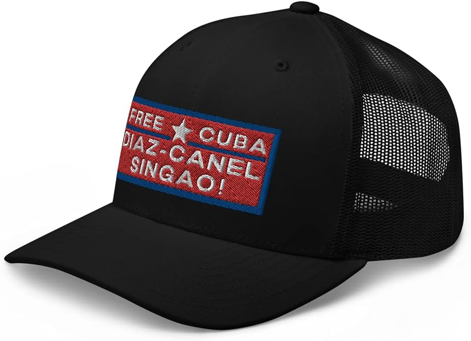 Free Cuba Diaz-Canel Singao (Embroidered) Trucker Baseball Cap