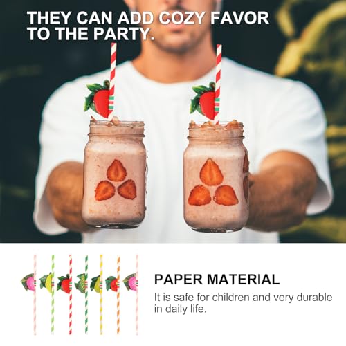 Pitillos de papel desechables decorativos tropicales 50 piezas miniatura 6