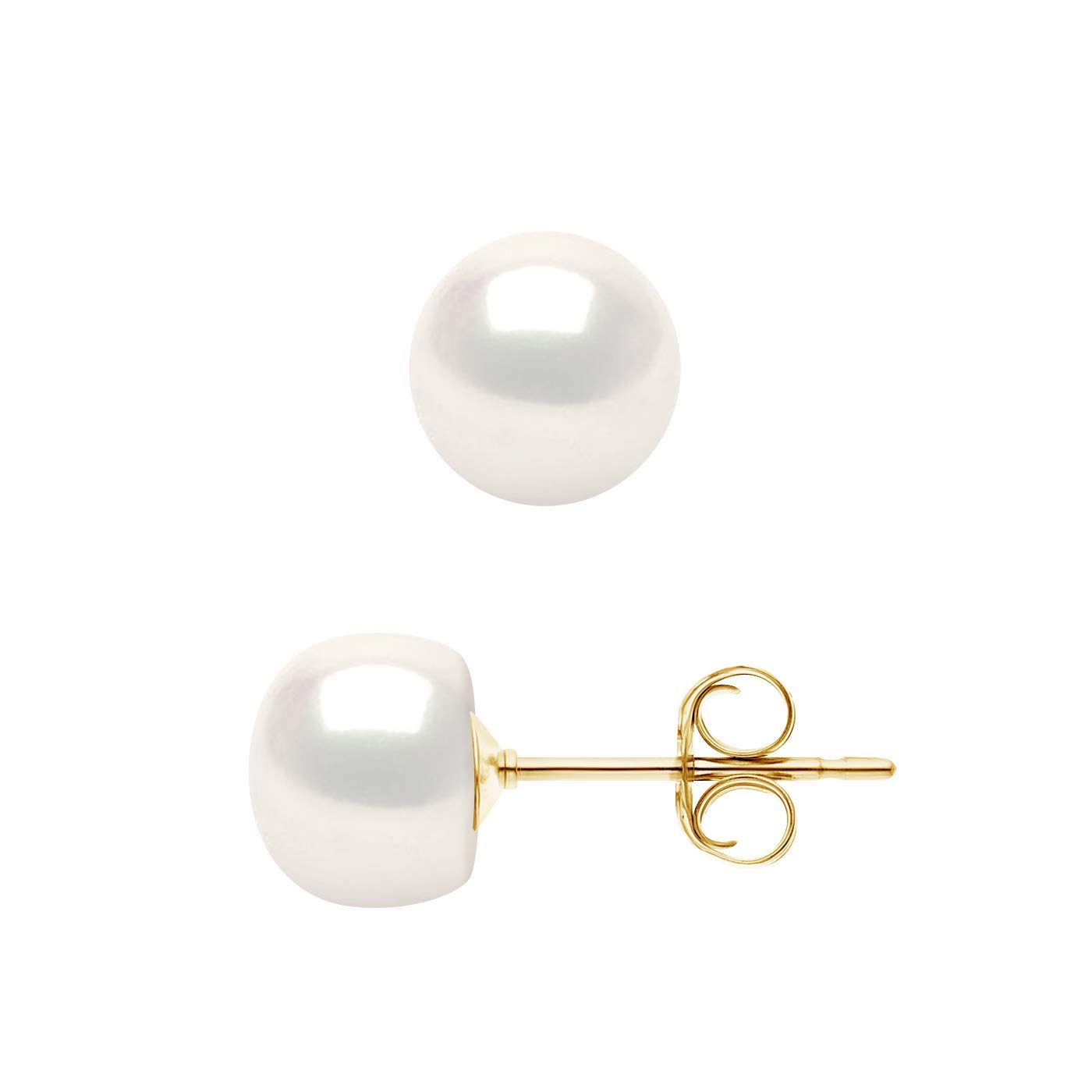 Pearls & Colors - Orecchini da donna con perle d'acqua dolce, colore: bianco naturale, qualità AAA+
