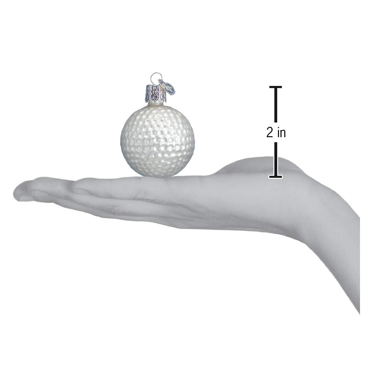 Viejo Mundo Navidad ornamento de cristal soplado de bola de golf