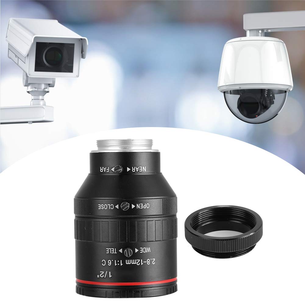 Natudeco 3MP 2.8-12mm Camcorder Lens Length HD Manual Lens C Mount Professional Camcorder Lens for Surveillance Security Camera