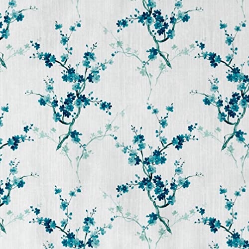 Image of Ddecor Cotton Double Bed Sheet Set with 2 Pillow Covers (229 CM X 274 CM, Turquoise) Digital Print Floral, 144TC GSM