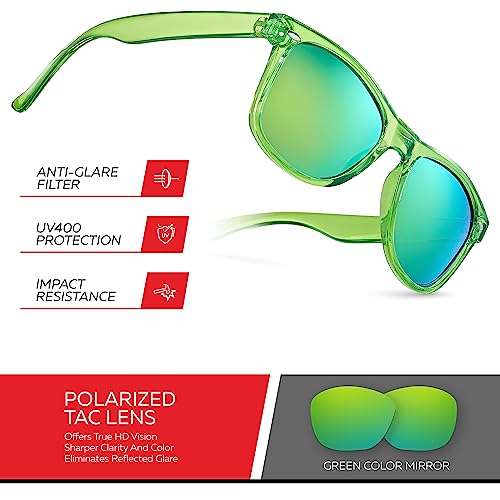 Image of Retro Rewind Polarized Sunglasses for Women Men - UV400 Classic Square Vintage Shades Trendy Unisex Sun Glasses