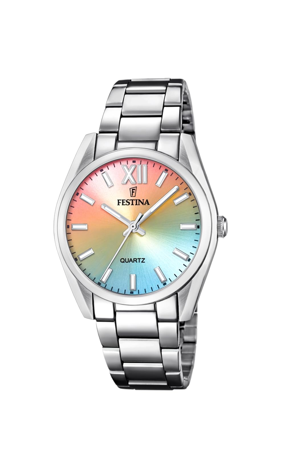 Festina Orologio Donna Analogico Acciaio Inossidabile 316L Argento - Quarzo - Vetro minerale alta resistenza - Impermeabile 5 ATM F20622/H - Boyfriend Collection