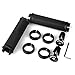 LYCAON Bike Handlebar Grips, Non-Slip-Rubber Adjustable Bicycle Handle Grip with Aluminum Lock, Mountain Road Foldable Bike MTB BMX with Two Rubber Aluminum Expandable End Caps (Black)