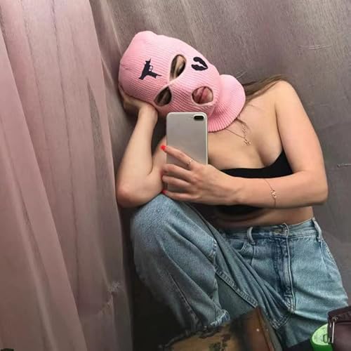 Fashixd 3 Hole Uzi Balaclava Knitted Full Face Cover Ski Mask Winter Windproof Neck Warmer Thermal Cycling For Men Women thumb #3