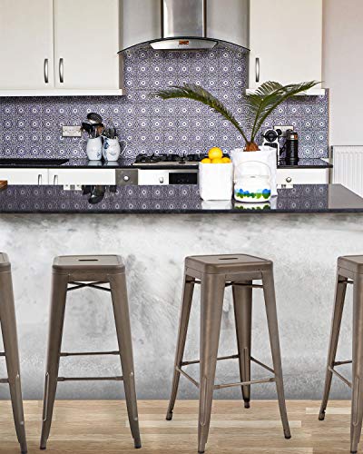 Image of FDW Metal Bar Stools Set of 4 Counter Height Bar Stools 24 Inches Industrial Bar Chairs Patio Stool Stackable Backless Stool Indoor Outdoor Metal Kitchen Stools Bar Chairs (Bronze, 30 inch)