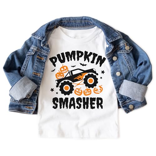 Halloween Monster Truck Shirts For Kids - Pumpkin Smasher Spooky Monster Truck Outfit - Natural Boys & Girls Toddler, Youth Clothing3