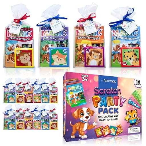 Aprimagic Pack 16 Libretas Scratch, Puzzles y Bolsas de Regalo - Regalos Cumpleaños Niños Colegio - Bolsitas Cumpleaños Infantiles - Detalles Cumpleaños Niños (16) | Ya disponible en tu tienda friki favorita! En mundofriki.es!