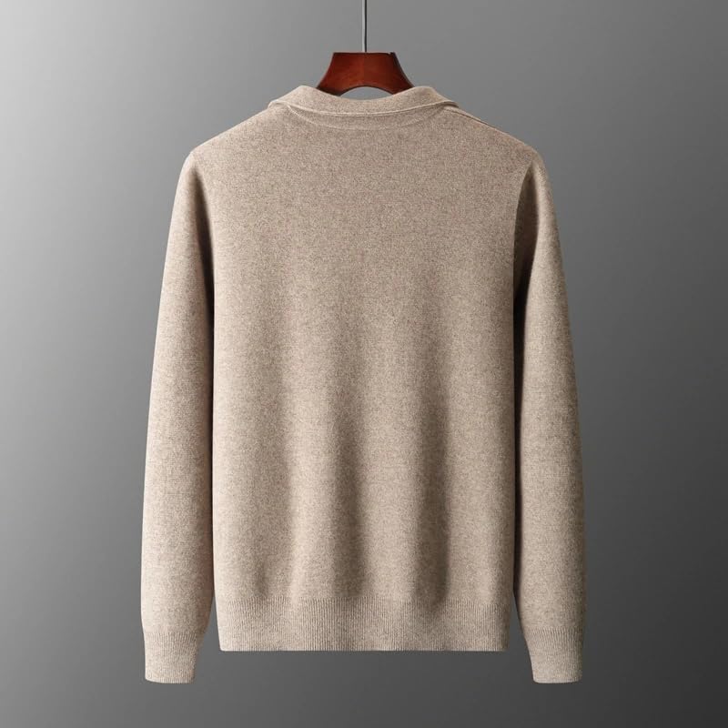 Men Wool Sweater Zipper Cardigan Turn-Down Collar Knitwear Soft Thick Casual Top3