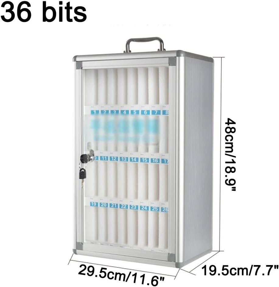 Cell Phones Storage Cabinet, Cell Phones Holder Storage Box, Wall-Mounted with A Locked Can Be Carried By Hand,for Office Classroom,Onecolor-12