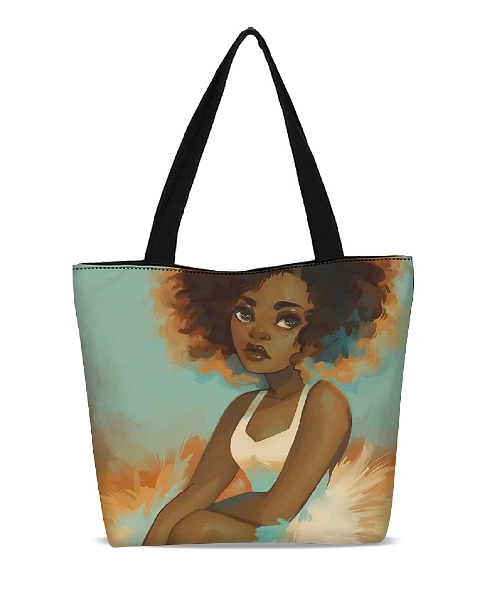 Work Tote For Women With Pockets Canvas Tote Bags With Zipper Shoulder Bag Causal Bag