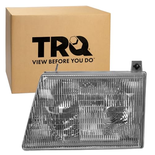 Image of TRQ Driver Side Headlight Assembly Compatible with 2003-2007 Ford E150 E250 E450 Super Duty 2003-2005 E150 E350 Club Wagon 1997-2002 E150 E250 E350 Econoline Club Wagon FO2502153