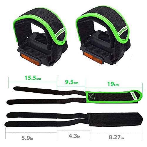 Onipax Outdoor Bike Pedal Straps Pedal Toe Clips Straps Tape 2 Pieces (Green) #TOP3
