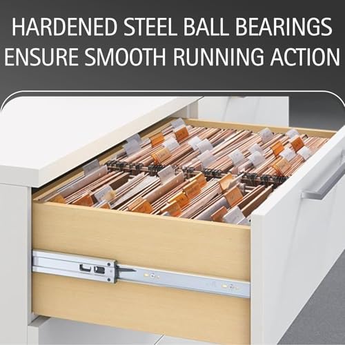Image of Hettich Telescopic Ball Bearing Channel KA 5632 /450mm | Zinc Finish, Normal Closing | Drawer Channel for Home, Kitchen & Wardrobe | Load Capacity 45 kg | Full Extension (Galvanised Steel, 2 Pcs)