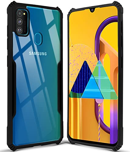 Image of Jkobi Hard PC Crystal Bumper Shockproof Back Cover Case for Samsung Galaxy M30s | Samsung Galaxy M21 with Camera Protection (Matte Black)