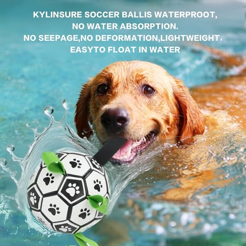 Kypet KYLIINSURE Hundefußball,Hundespielzeug Ball mit Griff und Pumpe,Interaktives Haustierspielzeug,Premium Hundefußball Spielzeug für Mittlere Große Hunde Indoor & Outdoor Unterhaltung(15cm/6in)