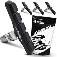 LOEVELOSI Geräuscharme Bremsbeläge Fahrrad OTC Bremsschuhe 4X Felgenbremsen Set für V-Brake Asymmetrisch Bremsklötze für V-Bremse Felgenbremse Fahrradbremsen Bremsen Bremsschuhe Bremsbacken Beläge