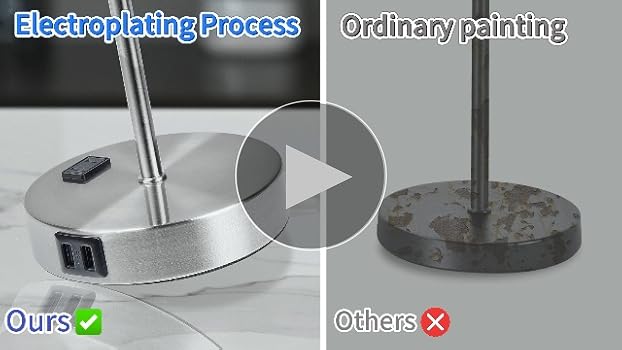 Set of 2 Touch Control Table Lamps with 2 USB & AC Outlet, 3-Way