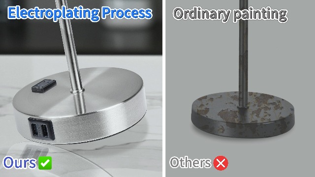 Set of 2 Touch Control Table Lamps with 2 USB & AC Outlet, 3-Way