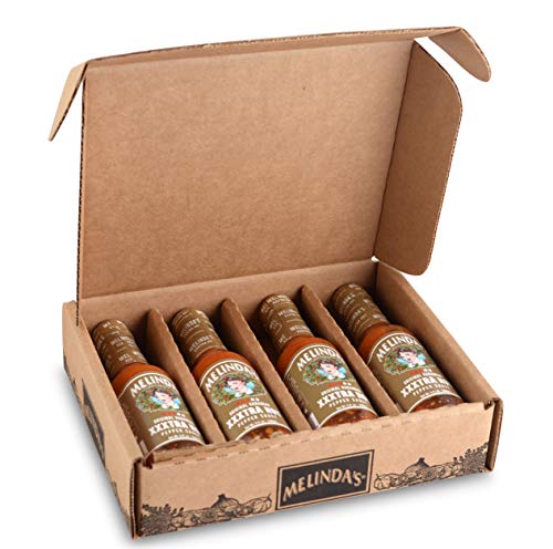 Image of Melinda's Original Habanero XXXtra Hot Sauce - Gourmet Spicy Habanero Hot Sauce - Made with Fresh Peppers, Carrots, Onion, Vinegar & Garlic - Keto, Vegan, Gluten Free - 5oz, 4 Pack