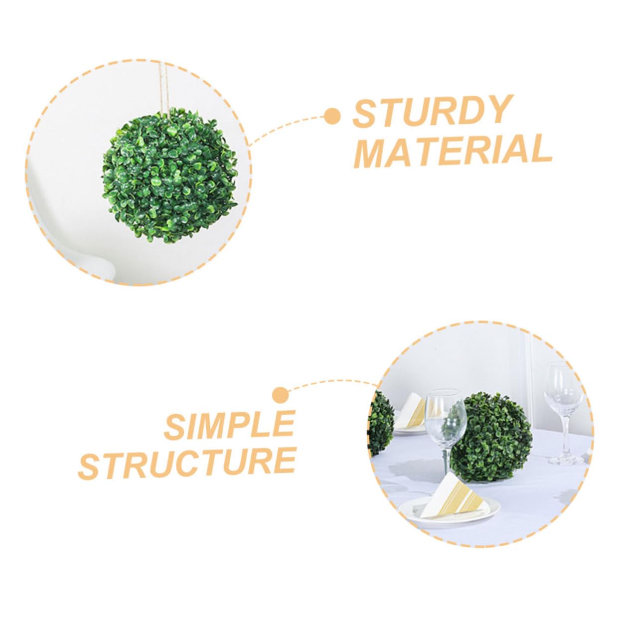 Ciieeo Cage de Support pour Boules Topiaires Artificielles 3pcs en Plastique Vert, Facile à Utiliser et Fiable pour Décoration Maison et Jardin