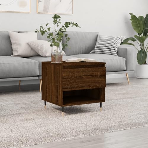 BOWEKAM Home & Garden - Mesa de centro de roble marrón, 50 x 46 x 50 cm, diseño de muebles de madera