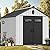 YITAHOME 8x10ft Outdoor Resin Storage Shed with Floor, 544 cuft Waterproof Garden Shed with Lockable Door, Windows & Vents, Plastic Tool Storage for Patio Furniture, Lawnmower, and Bike Storage, Gray