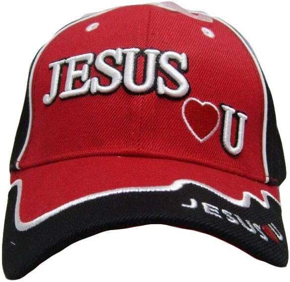 Flakita's Novelties Jesus Hearts (Loves) You Christ Christian Acrylic Adjustable Embroidered Cap Hat