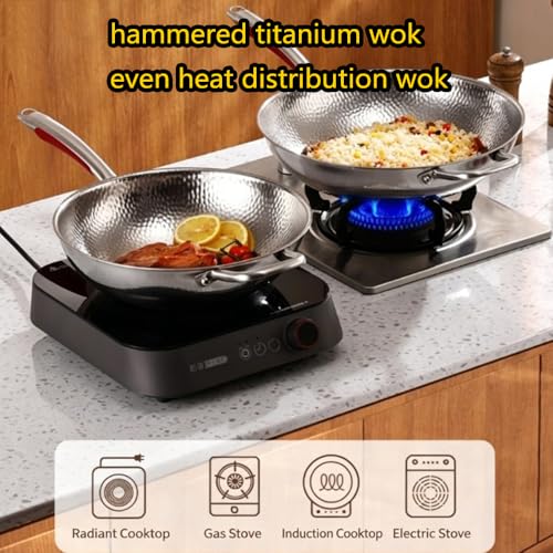 Wok Titanium Martillado con Tapa 13.4 in miniatura 3