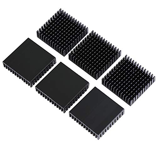 Hseamall - Kit dissipatore di calore da 40 mm, 40 mm x 40 mm x 11 mm, in alluminio, colore: nero