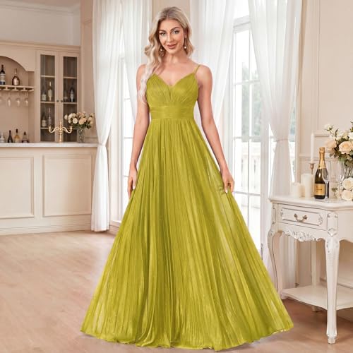 Image of Sexy Backless Maxi Formal Dress for Women with Sequin, Sleeveless Pleated Evening Gowns for Wedding and Cocktail