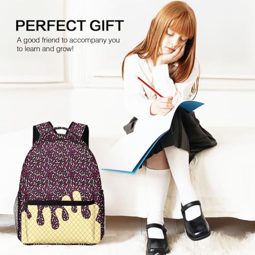 Ice Cream Drip Backpack Kawaii Shoulder Bag,Icecream Backpackdrip Lightweight Daypack for Women Men Bags Travel Hiking-Chocolate2